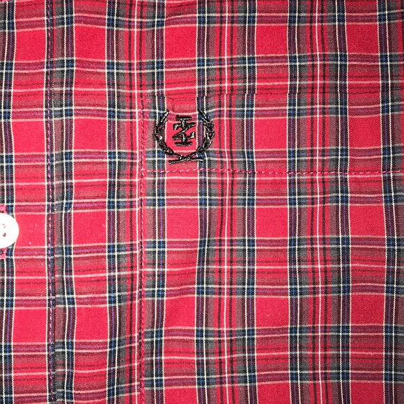 IZOD Boys Button Down Plaid Shirt Long Sleeve size 14-16 EUC - Picture 3 of 11